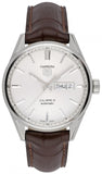 Buy Shop Tag Heuer Carrera Calibre 5 Automatic White Dial Brown Leather Strap Watch for Men - WAR201B.FC6291 USA Online