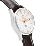 Buy Shop Tag Heuer Carrera Calibre 5 Automatic White Dial Brown Leather Strap Watch for Men - WAR201D.FC6291 USA Online