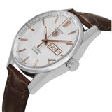Buy Shop Tag Heuer Carrera Calibre 5 Automatic White Dial Brown Leather Strap Watch for Men - WAR201D.FC6291 USA Online