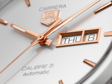 Buy Shop Tag Heuer Carrera Calibre 5 Automatic White Dial Brown Leather Strap Watch for Men - WAR201D.FC6291 USA Online