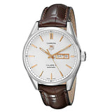 Buy Shop Tag Heuer Carrera Calibre 5 Automatic White Dial Brown Leather Strap Watch for Men - WAR201D.FC6291 USA Online