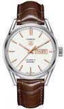 Buy Shop Tag Heuer Carrera Calibre 5 Automatic White Dial Brown Leather Strap Watch for Men - WAR201D.FC6291 USA Online
