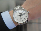 Tag Heuer Carrera Calibre 5 Automatic White Dial Silver Steel Strap Watch for Men - WAR201B.BA0723