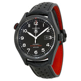 Buy Shop Tag Heuer Carrera Calibre 5 Drive Timer Black Dial Black Leather Strap Watch for Men - WAR2A80.FC6337 USA Online
