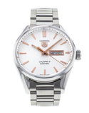 Buy Shop Tag Heuer Carrera Calibre 5 White Dial Silver Steel Strap Watch for Men - WAR201D.BA0723 USA Online