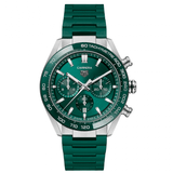 Buy Shop Tag Heuer Carrera Chronograph 44mm Green Dial Green Steel Strap Watch for Men - CBN2A1N.FT6238 USA Online
