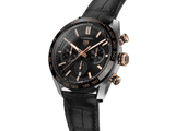 Buy Shop Tag Heuer Carrera Chronograph Black Dial Black Leather Strap Watch for Men - CBN2A5A.FC6481 USA Online