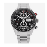 Buy Shop Tag Heuer Carrera Chronograph Black Dial Silver Steel Strap Watch for Men - CBN2A1AA.BA0643 USA Online