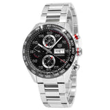 Buy Shop Tag Heuer Carrera Chronograph Black Dial Silver Steel Strap Watch for Men - CBN2A1AA.BA0643 USA Online