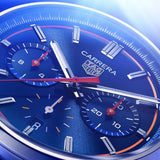 Buy Shop Tag Heuer Carrera Chronograph Blue Dial Blue Leather Strap Watch for Men - CBN201D.FC6543 USA Online