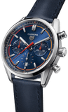 Buy Shop Tag Heuer Carrera Chronograph Blue Dial Blue Leather Strap Watch for Men - CBN201D.FC6543 USA Online