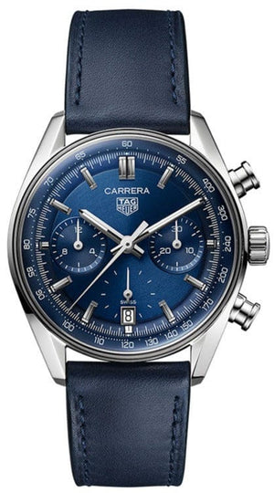 Buy Shop Tag Heuer Carrera Chronograph Blue Dial Blue Leather Strap Watch for Men - CBS2212.FC6535 USA Online