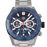 Buy Shop Tag Heuer Carrera Chronograph Blue Dial Silver Steel Strap Watch for Men - CBG2A11.BA0654 USA Online