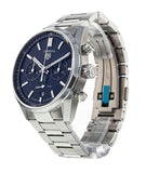 Buy Shop Tag Heuer Carrera Chronograph Blue Dial Silver Steel Strap Watch for Men - CBN2011.BA0642 USA Online
