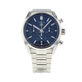 Buy Shop Tag Heuer Carrera Chronograph Blue Dial Silver Steel Strap Watch for Men - CBN2011.BA0642 USA Online
