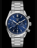 Buy Shop Tag Heuer Carrera Chronograph Blue Dial Silver Steel Strap Watch for Men - CBN2011.BA0642 USA Online