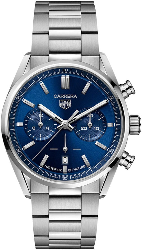 Buy Shop Tag Heuer Carrera Chronograph Blue Dial Silver Steel Strap Watch for Men - CBN2011.BA0642 USA Online