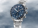 Buy Shop Tag Heuer Carrera Chronograph Blue Dial Silver Steel Strap Watch for Men - CBN2A1A.BA0643 USA Online