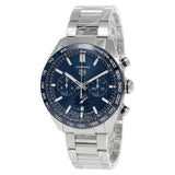 Buy Shop Tag Heuer Carrera Chronograph Blue Dial Silver Steel Strap Watch for Men - CBN2A1A.BA0643 USA Online