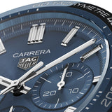 Buy Shop Tag Heuer Carrera Chronograph Blue Dial Silver Steel Strap Watch for Men - CBN2A1A.BA0643 USA Online