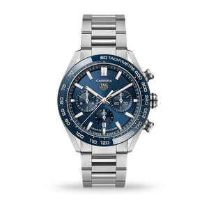 Buy Shop Tag Heuer Carrera Chronograph Blue Dial Silver Steel Strap Watch for Men - CBN2A1A.BA0643 USA Online