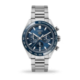 Buy Shop Tag Heuer Carrera Chronograph Blue Dial Silver Steel Strap Watch for Men - CBN2A1A.BA0643 USA Online