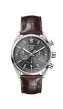 Buy Shop Tag Heuer Carrera Chronograph Grey Dial Brown Leather Strap Watch for Men - CBN2012.FC6483 USA Online