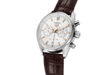Buy Shop Tag Heuer Carrera Chronograph White Dial Brown Leather Strap Watch for Men - CBN2013.FC6483 USA Online