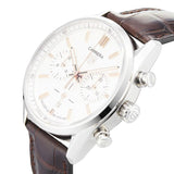 Buy Shop Tag Heuer Carrera Chronograph White Dial Brown Leather Strap Watch for Men - CBN2013.FC6483 USA Online