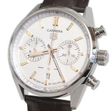 Buy Shop Tag Heuer Carrera Chronograph White Dial Brown Leather Strap Watch for Men - CBN2013.FC6483 USA Online