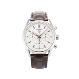Buy Shop Tag Heuer Carrera Chronograph White Dial Brown Leather Strap Watch for Men - CBN2013.FC6483 USA Online