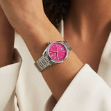 Buy Shop Tag Heuer Carrera Date Automatic 18K Pink Dial Silver Steel Strap Watch for Women - WBN2313.BA0001 USA Online