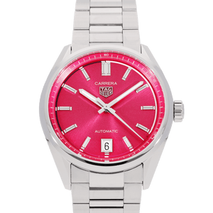 Buy Shop Tag Heuer Carrera Date Automatic 18K Pink Dial Silver Steel Strap Watch for Women - WBN2313.BA0001 USA Online