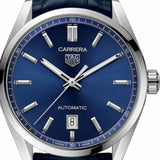 Buy Shop Tag Heuer Carrera Date Blue Dial Blue Leather Strap Watch for Men - WBN2112.FC6504 USA Online