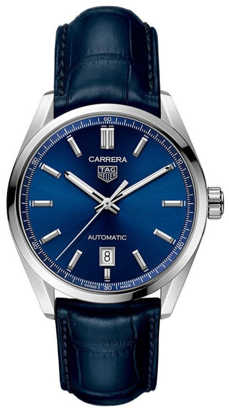 Buy Shop Tag Heuer Carrera Date Blue Dial Blue Leather Strap Watch for Men - WBN2112.FC6504 USA Online