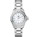 Buy Shop Tag Heuer Carrera Date Diamonds Mother of Pearl Dial Silver Steel Strap Watch for Women - WBN2414.BA0621 USA Online