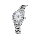 Buy Shop Tag Heuer Carrera Date Diamonds Mother of Pearl Dial Silver Steel Strap Watch for Women - WBN2414.BA0621 USA Online