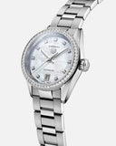 Buy Shop Tag Heuer Carrera Date Diamonds Mother of Pearl Dial Silver Steel Strap Watch for Women - WBN2414.BA0621 USA Online