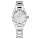 Buy Shop Tag Heuer Carrera Date Diamonds Mother of Pearl Dial Silver Steel Strap Watch for Women - WBN2414.BA0621 USA Online