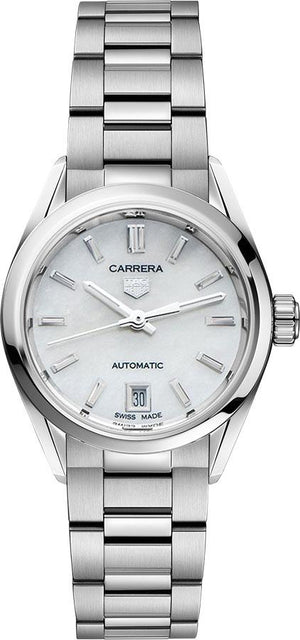 Buy Shop Tag Heuer Carrera Mother of Pearl Dial Silver Steel Strap Watch for Women - WBN2410.BA0621 USA Online