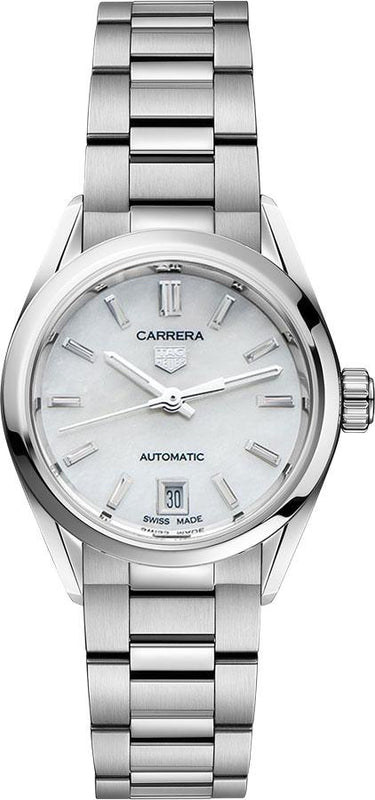 Buy Shop Tag Heuer Carrera Mother of Pearl Dial Silver Steel Strap Watch for Women - WBN2410.BA0621 USA Online