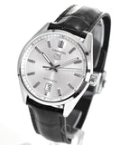 Buy Shop Tag Heuer Carrera Date Silver Dial Black Leather Strap Watch for Men - WBN2111.FC6505 USA Online