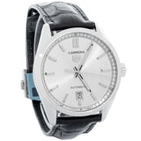 Buy Shop Tag Heuer Carrera Date Silver Dial Black Leather Strap Watch for Men - WBN2111.FC6505 USA Online