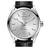 Buy Shop Tag Heuer Carrera Date Silver Dial Black Leather Strap Watch for Men - WBN2111.FC6505 USA Online