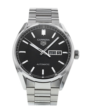 Buy Shop Tag Heuer Carrera Day Date Automatic Black Dial Silver Steel Strap Watch for Men - WBN2010.BA0640 USA Online