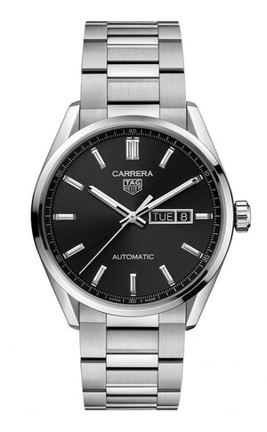 Buy Shop Tag Heuer Carrera Day Date Automatic Black Dial Silver Steel Strap Watch for Men - WBN2010.BA0640 USA Online