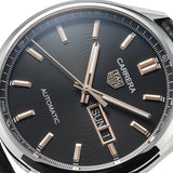 Buy Shop Tag Heuer Carrera Day Date Black Dial Black Leather Strap Watch for Men - WBN2013.FC6503 USA Online