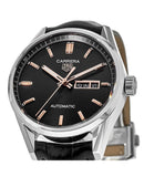 Buy Shop Tag Heuer Carrera Day Date Black Dial Black Leather Strap Watch for Men - WBN2013.FC6503 USA Online