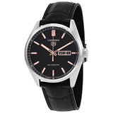 Buy Shop Tag Heuer Carrera Day Date Black Dial Black Leather Strap Watch for Men - WBN2013.FC6503 USA Online