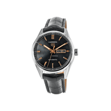 Buy Shop Tag Heuer Carrera Day Date Black Dial Black Leather Strap Watch for Men - WBN2013.FC6503 USA Online